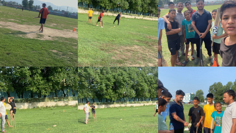 न्यू भिजन ट्युसन सेन्टरले विद्यार्थीहरुलाई खेलकुद अभ्यास गराउदै