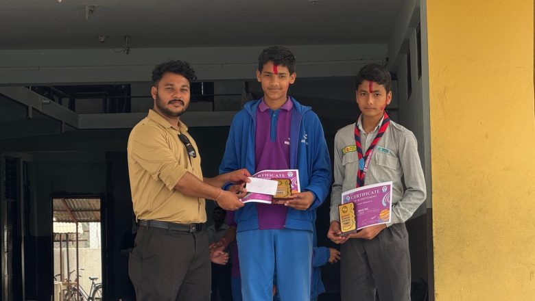 मेधावी सेकेन्डरी स्कुलद्वारा विज्ञान प्रदर्शनमा उत्कृष्ठलाई पुरस्कार